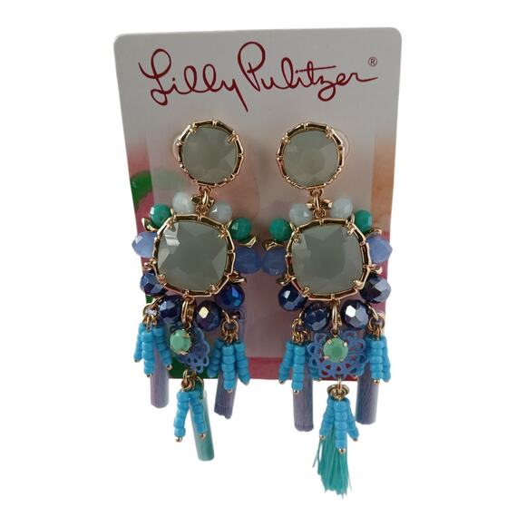 Lilly Pulitzer Statement Beaded Tassel Earrings – NWT - Picture 2 of 9